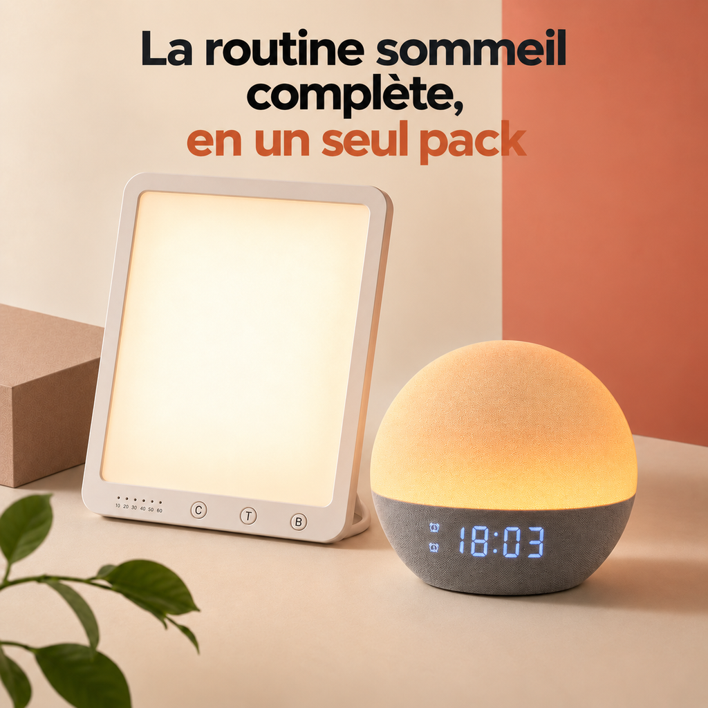 Pack routine sommeil Lumaube — la routine complète en un seul pack, lampe et réveil
